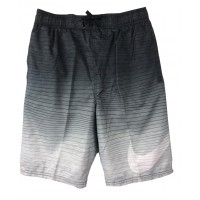 BERMUDA NIKE 9" SWIN VOLLEY - LISTAS CINZA E PRETA